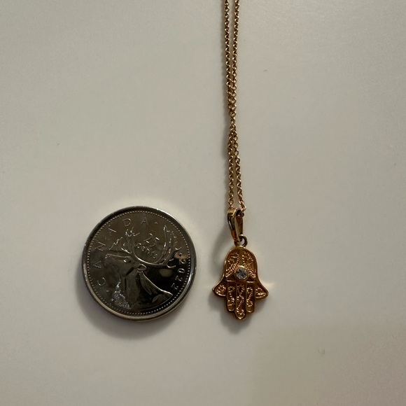 Hamsa Necklace with Rhinestone - Picture 3 of 4
